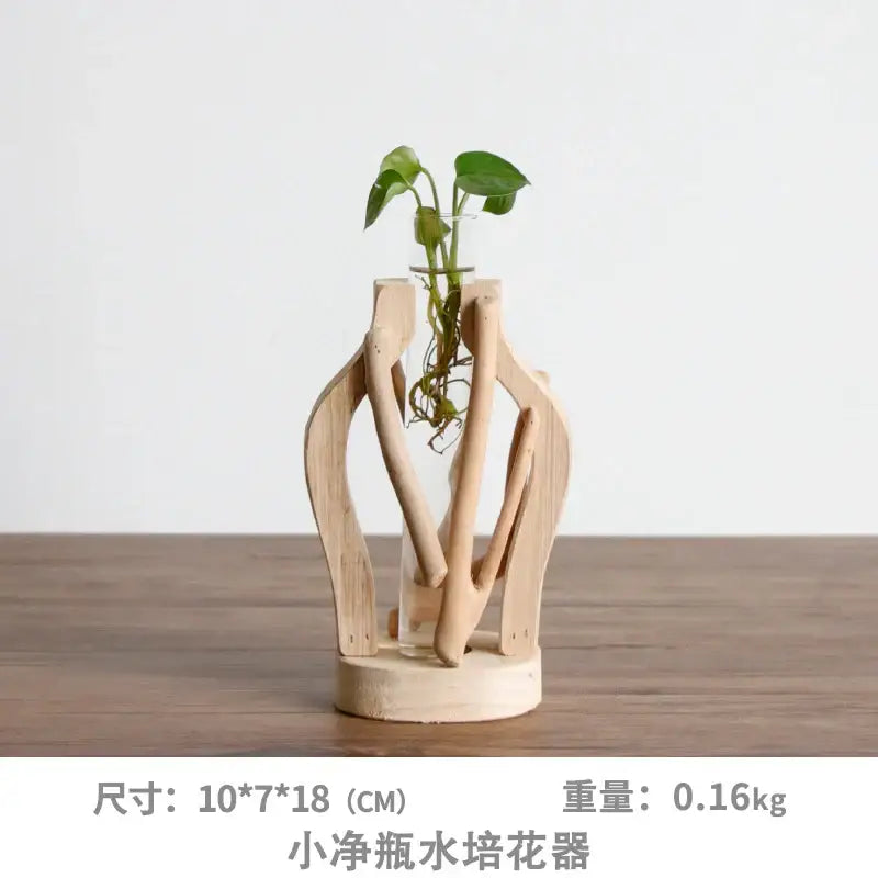 Handcrafted Wooden Glass Vase