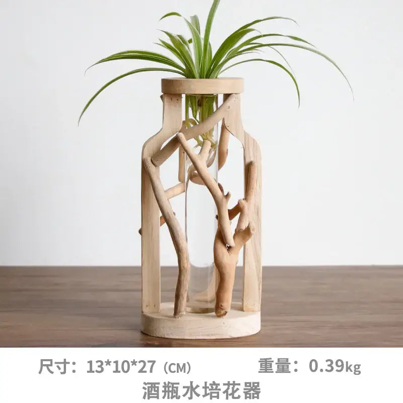 Handcrafted Wooden Glass Vase