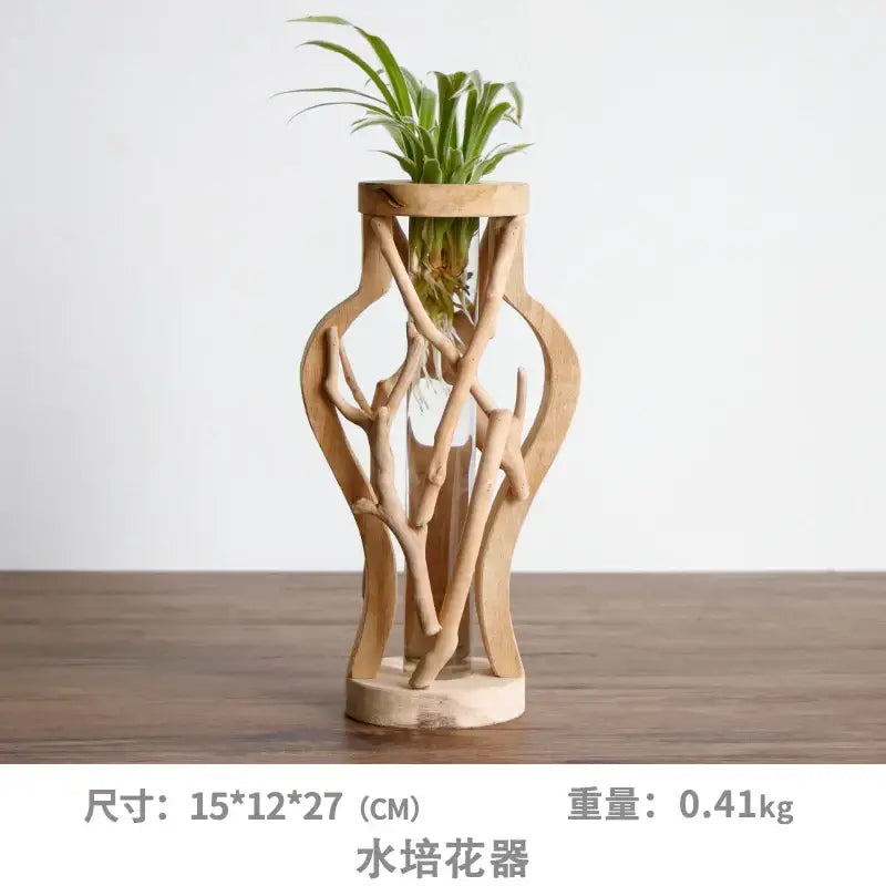 Handcrafted Wooden Glass Vase