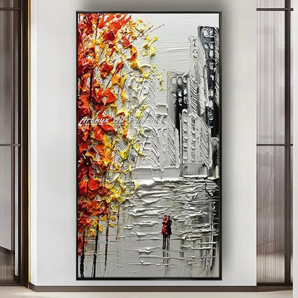 Autumn City Oil Painting