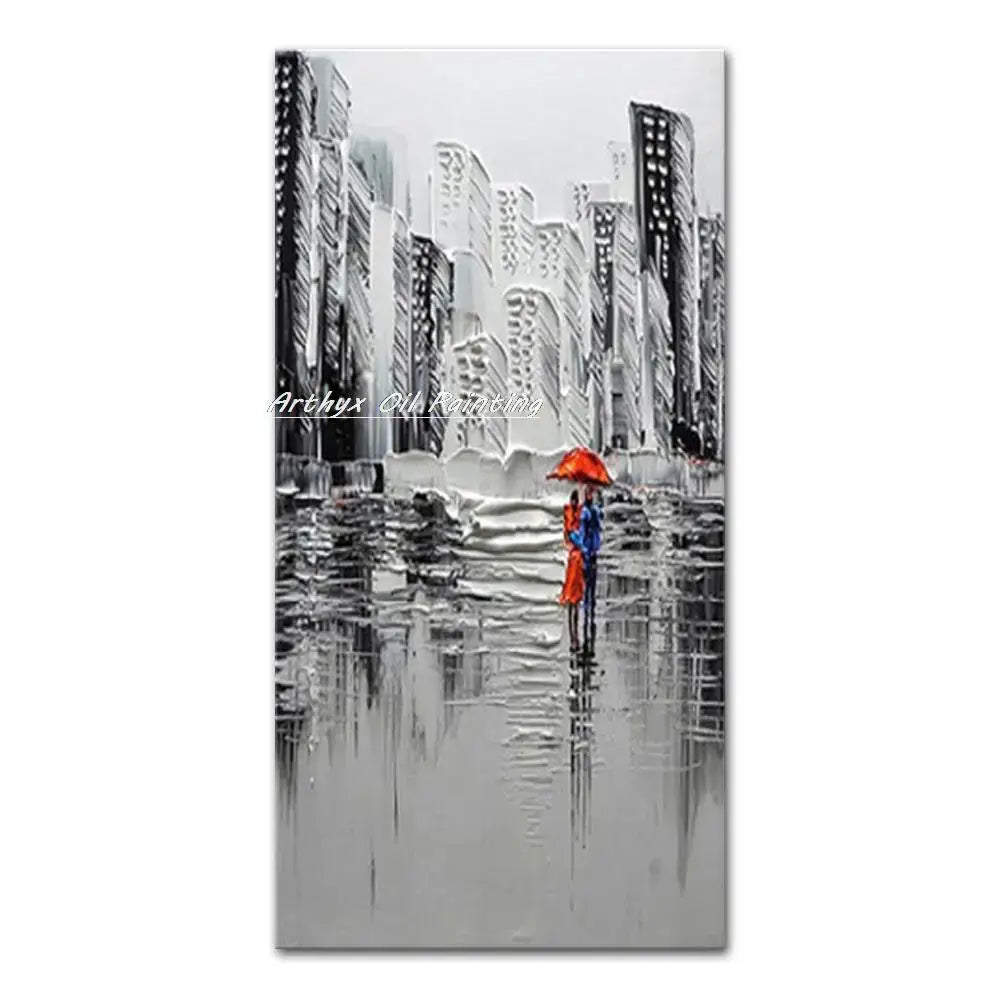 Autumn City Oil Painting