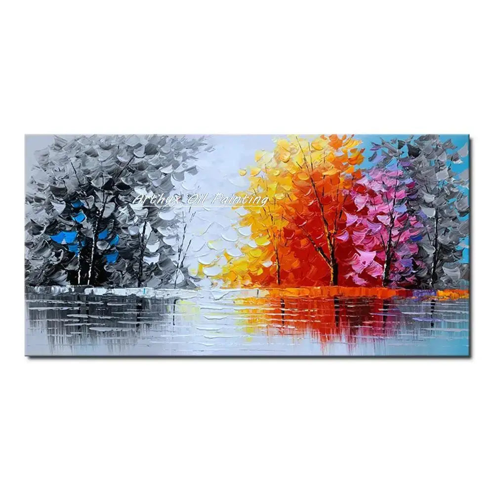 Autumn City Oil Painting