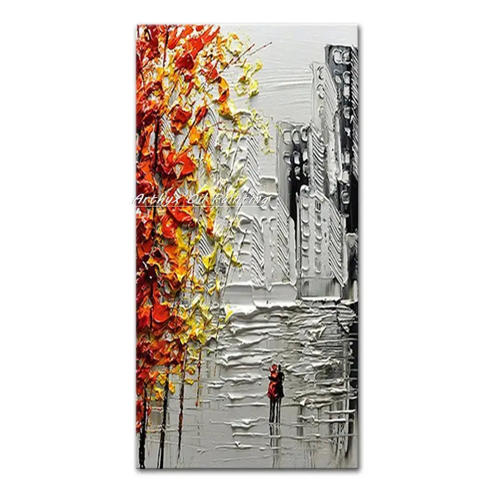 Autumn City Oil Painting