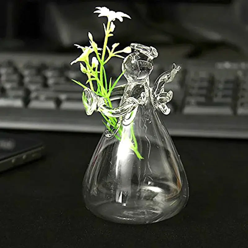 Clear Glass Angel Vase