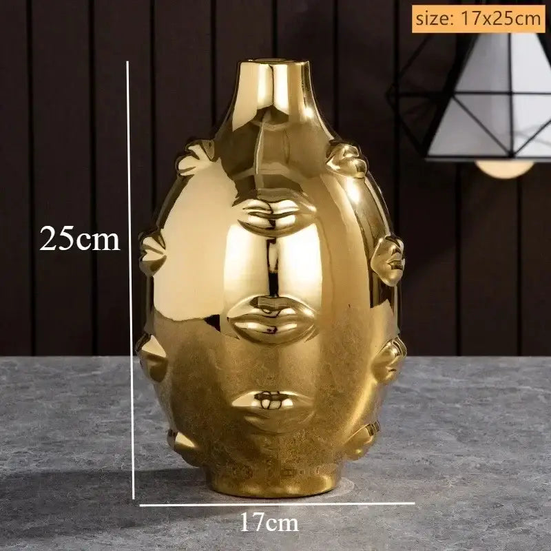 White Ceramic Face Vase