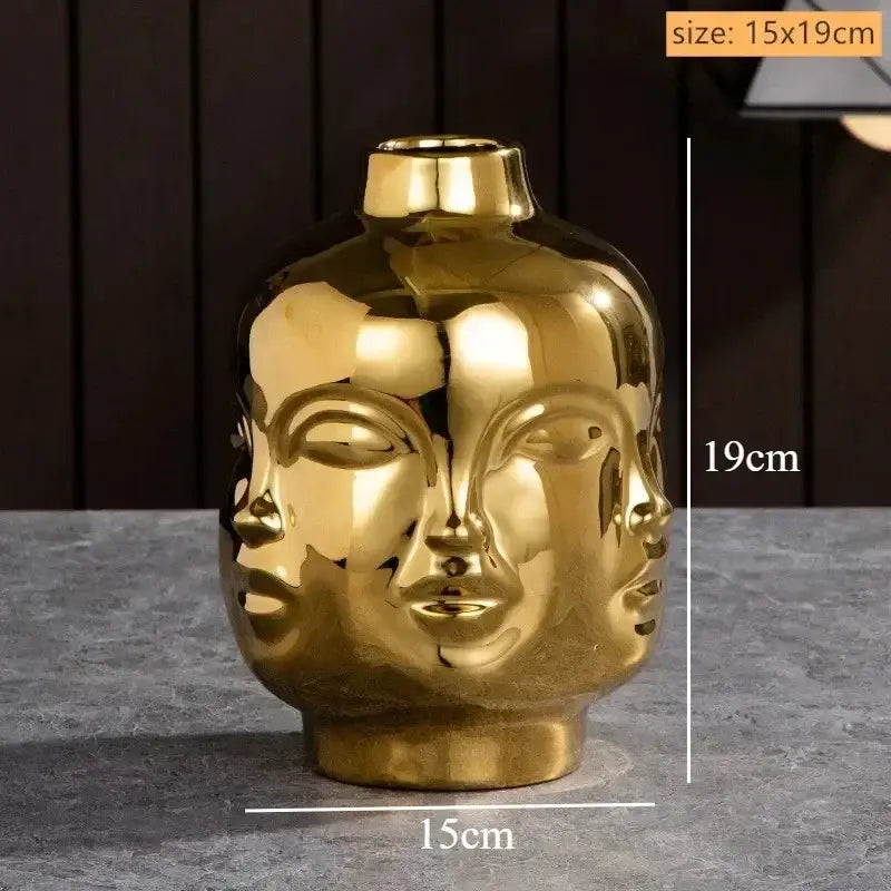 White Ceramic Face Vase