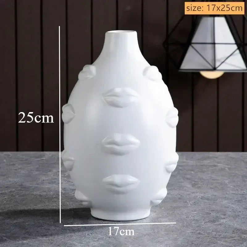 White Ceramic Face Vase