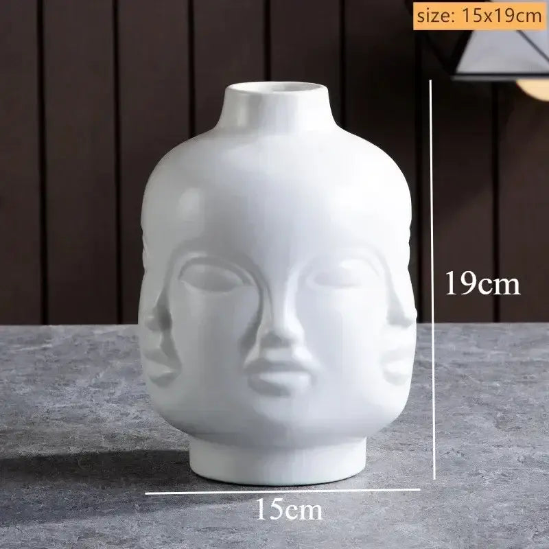 White Ceramic Face Vase