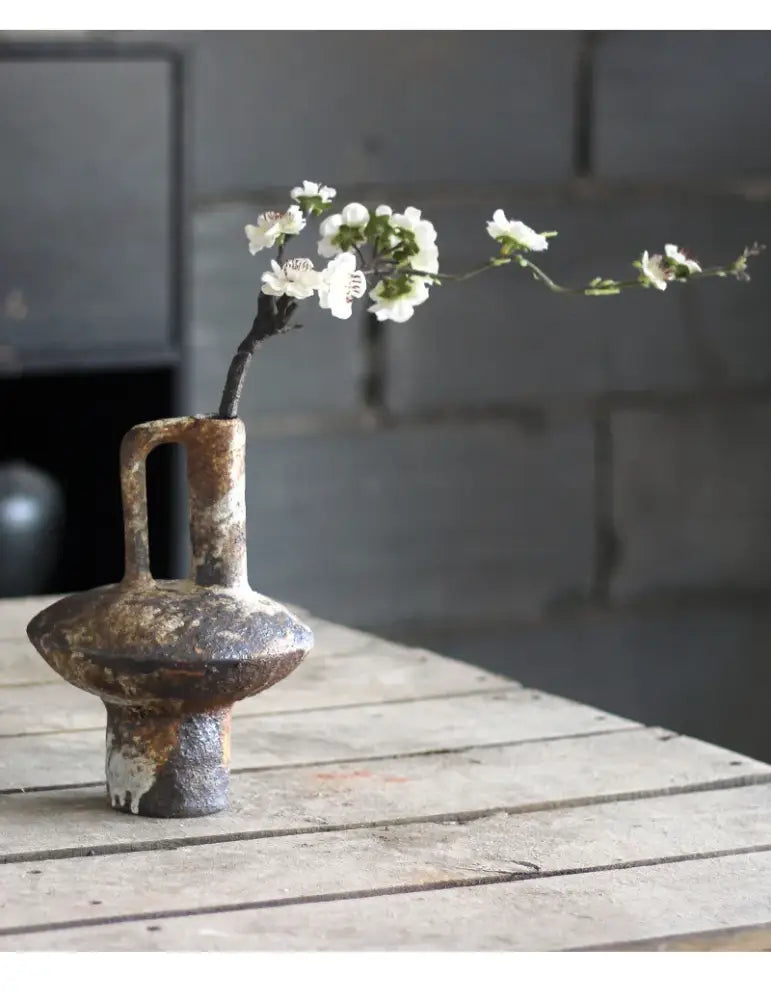 Brown Gray Ceramic Vase Set