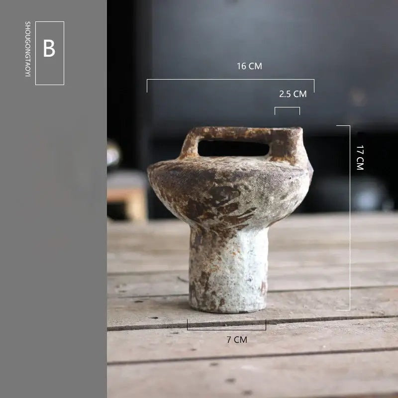 Brown Gray Ceramic Vase Set