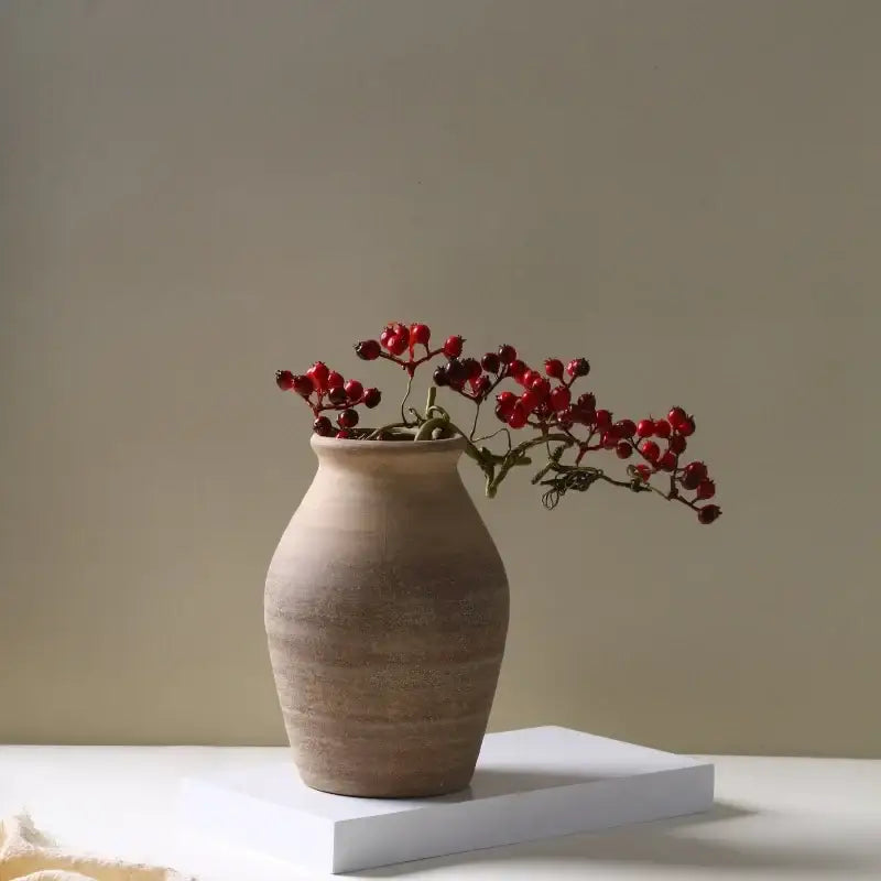 Beige Ceramic Vintage Vase