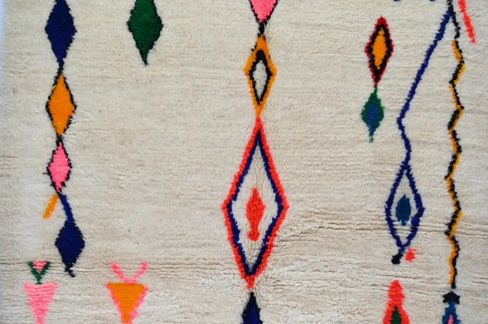 Beige Azilal Moroccan Rug Cozy Soft Wool