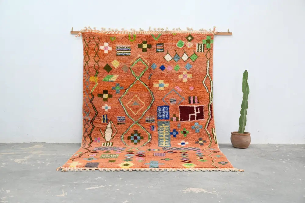 Orange Geometric Azilal Carpet