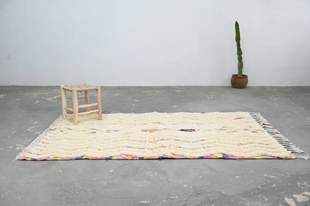 Cream Zigzag Moroccan Rug