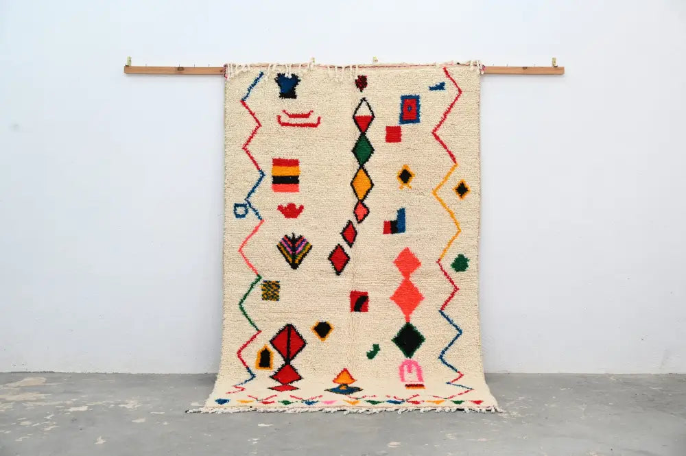 Beige Wool Moroccan Rug