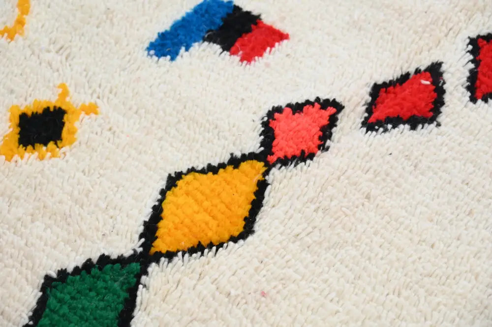 Beige Wool Moroccan Rug