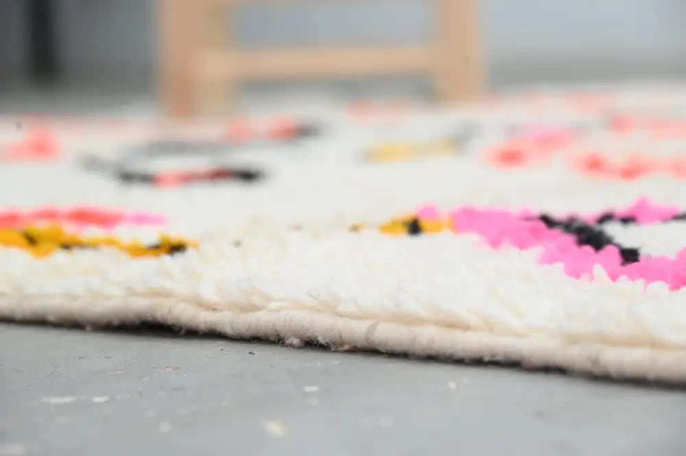 Beige Pink Moroccan Rug 245 x 141 cm