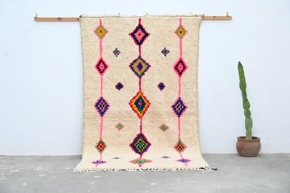 Beige Colorful Geometric Rug