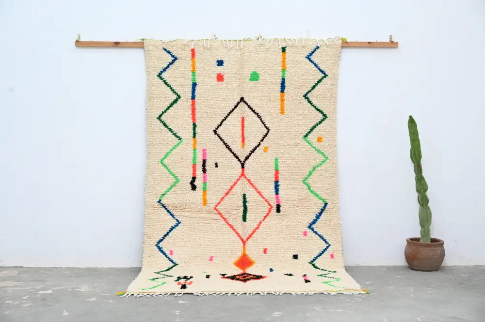 Beige Wool Azilal Rug