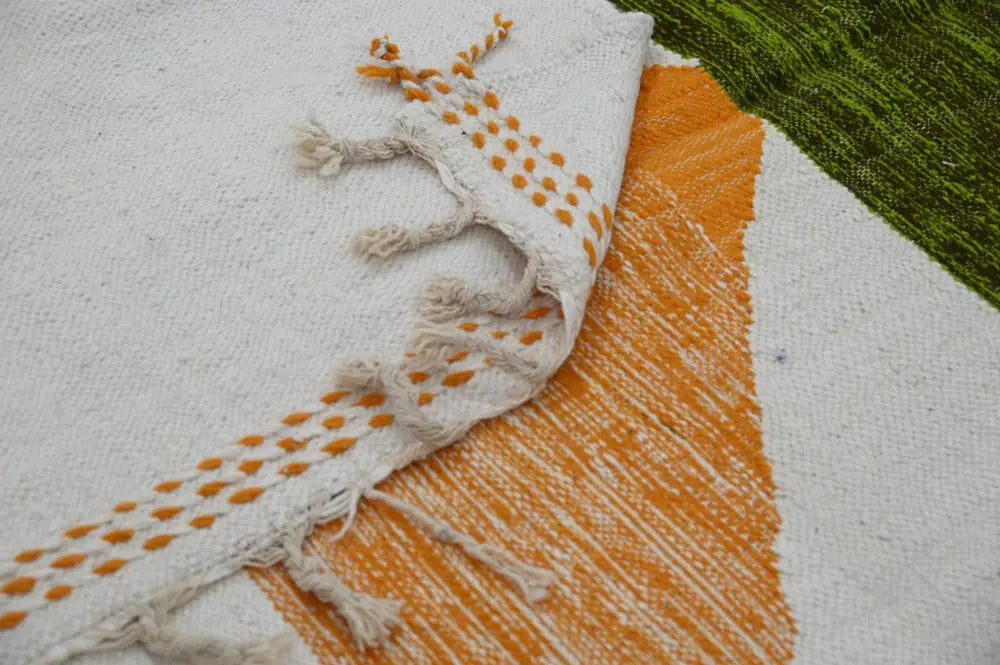 Beige Orange Wall Rug