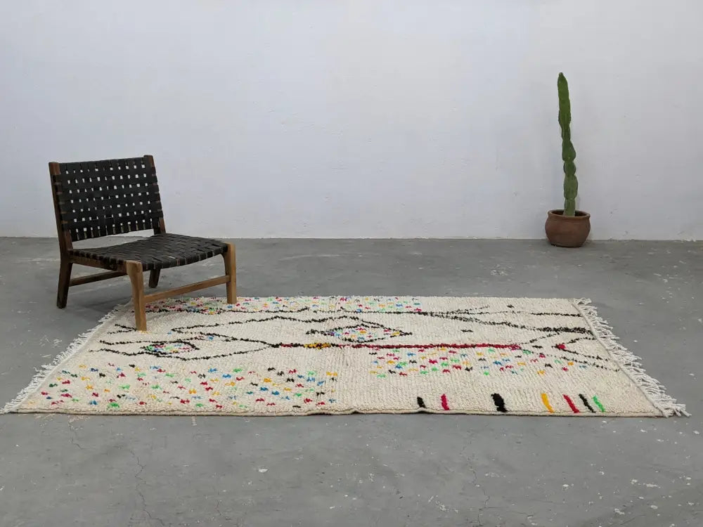 Cream Moroccan Azilal Rug