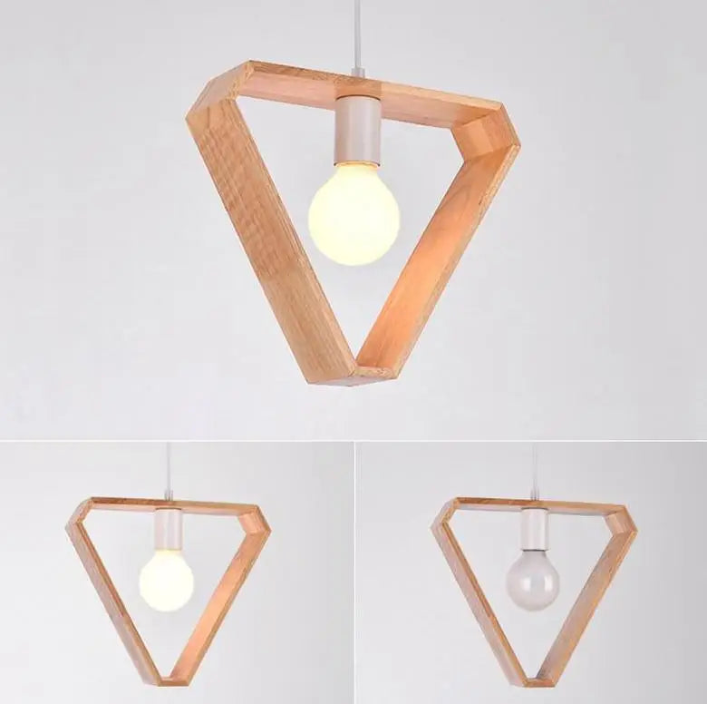 Triangular Wooden Pendant Lights