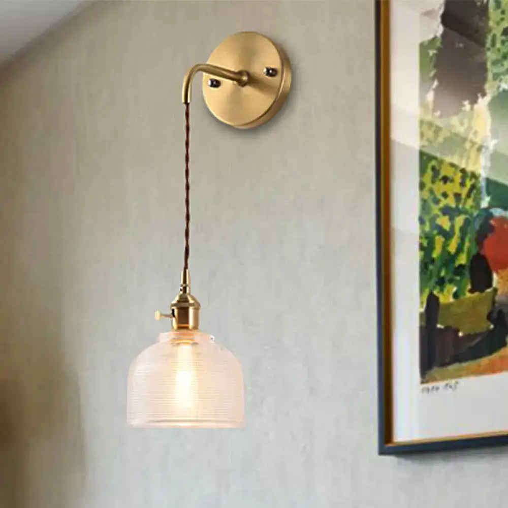 Textured Glass Dome Sconce