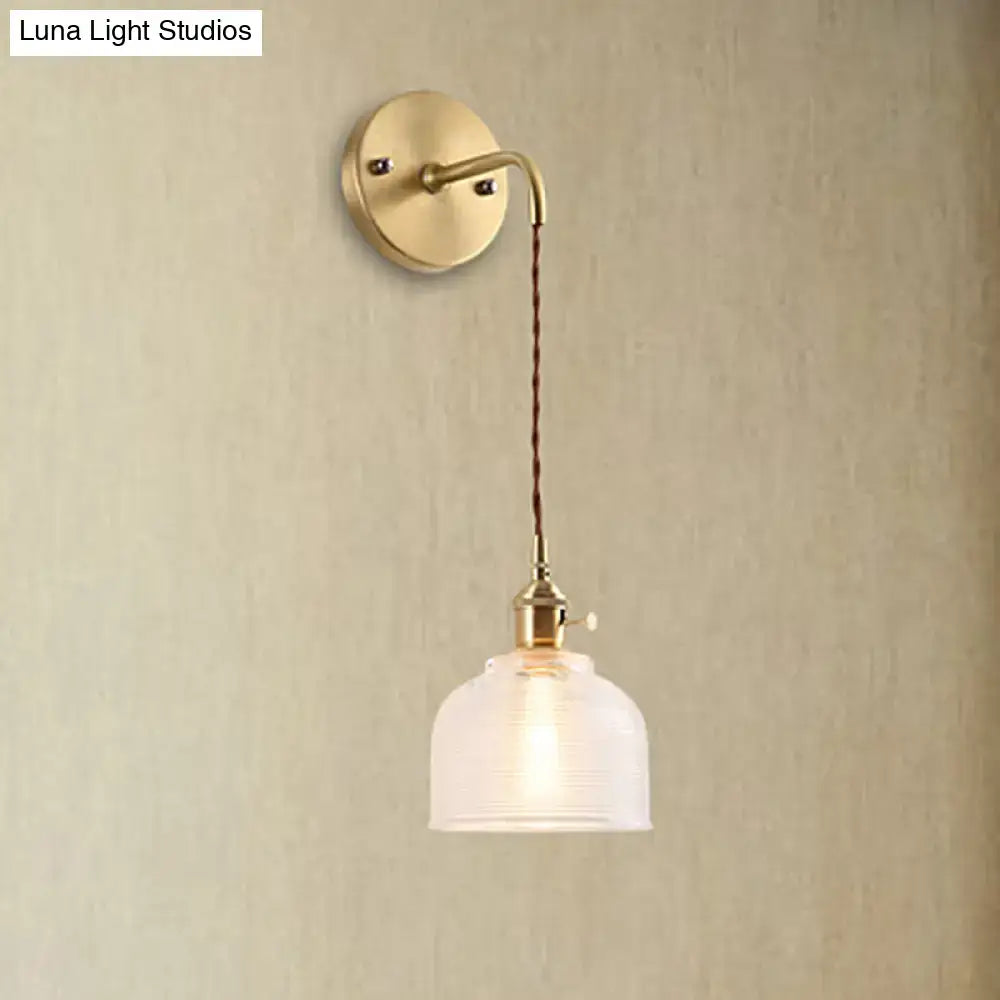 Textured Glass Dome Sconce