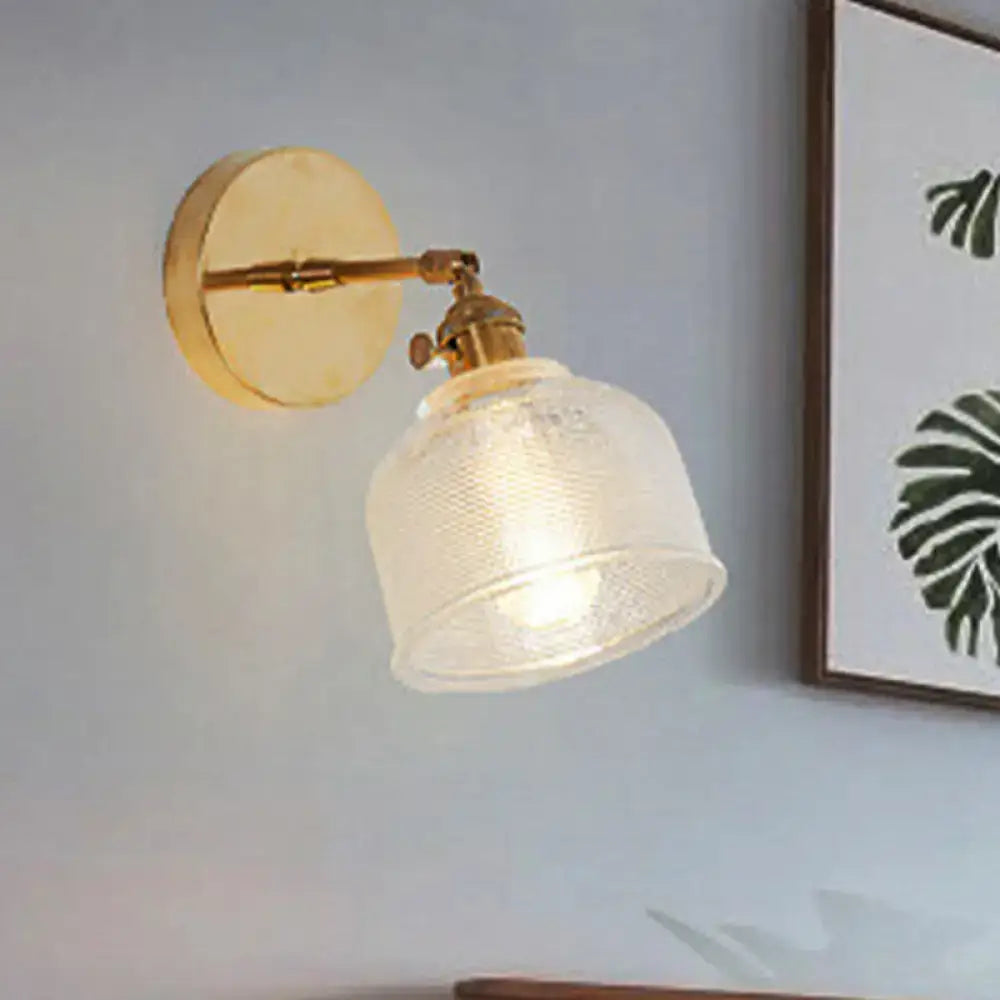 Brass Frosted Dome Sconce