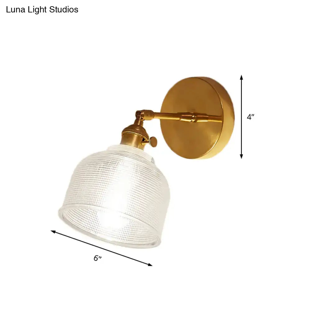 Brass Frosted Dome Sconce