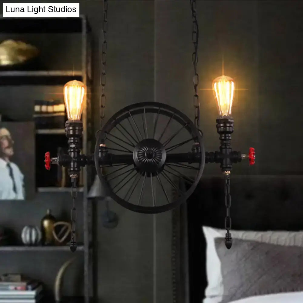 Black Iron Wheel Fixture