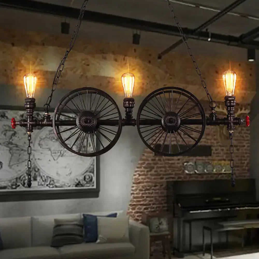 Black Iron Wheel Fixture