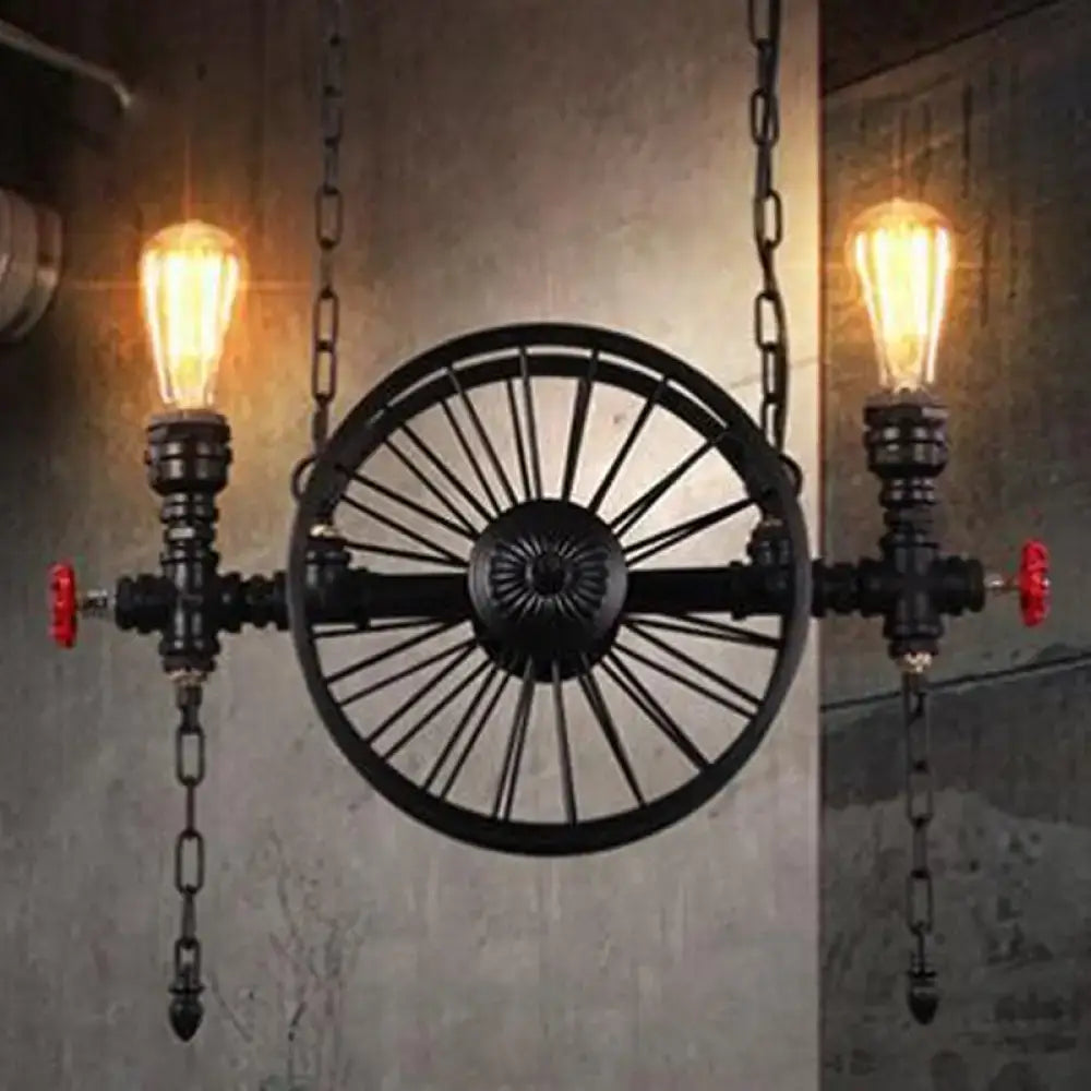Black Iron Wheel Fixture