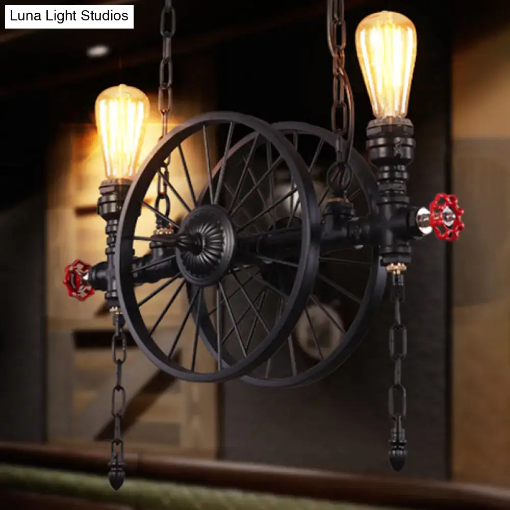 Black Iron Wheel Fixture