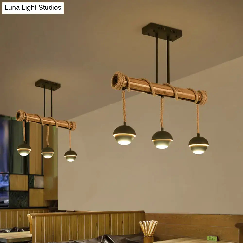 Black Bamboo Island Chandelier
