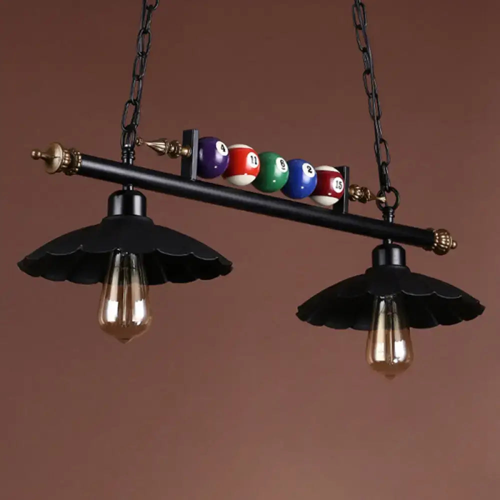 Black Industrial Cast Iron Three-Light Pendant