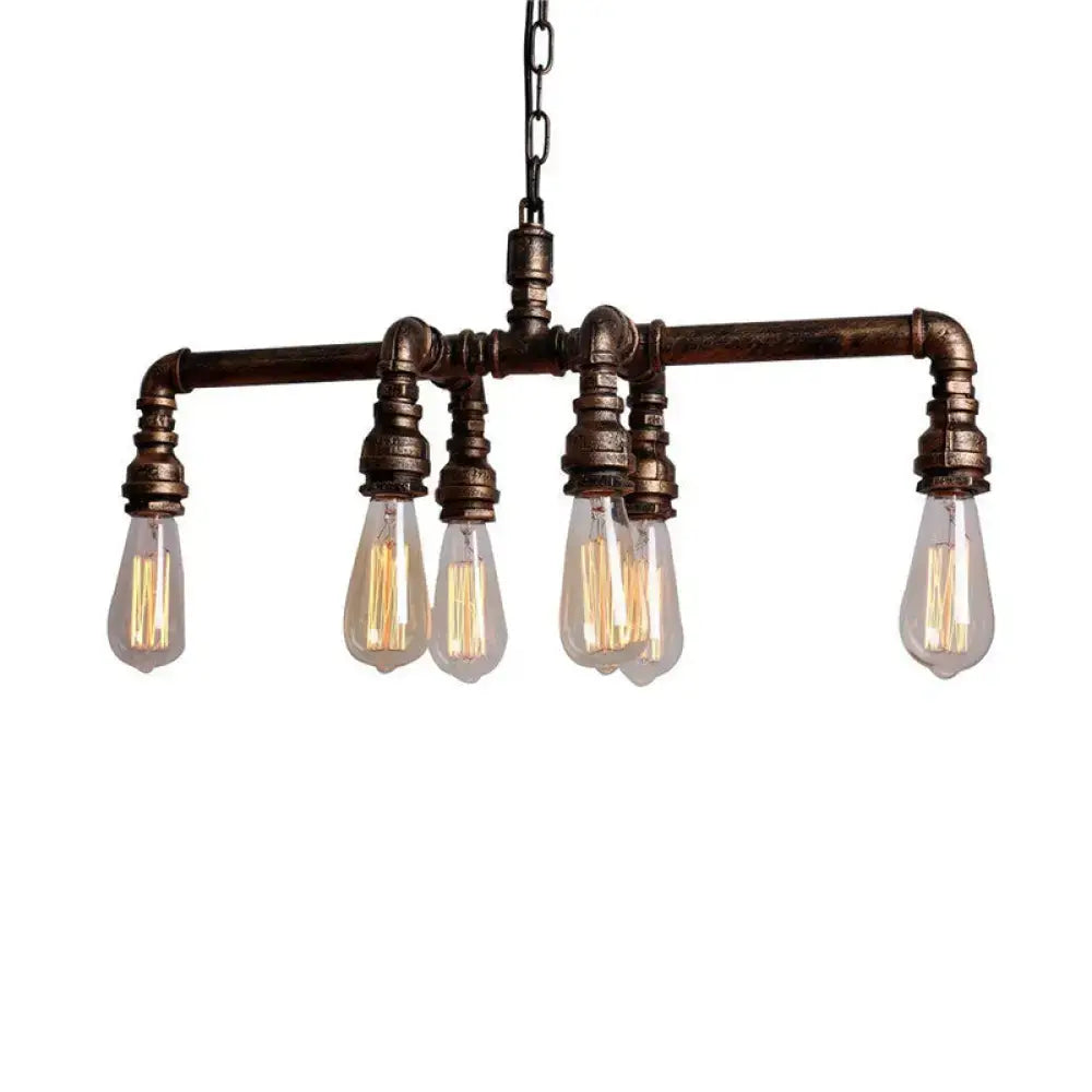 Black Industrial Pipe Chandelier
