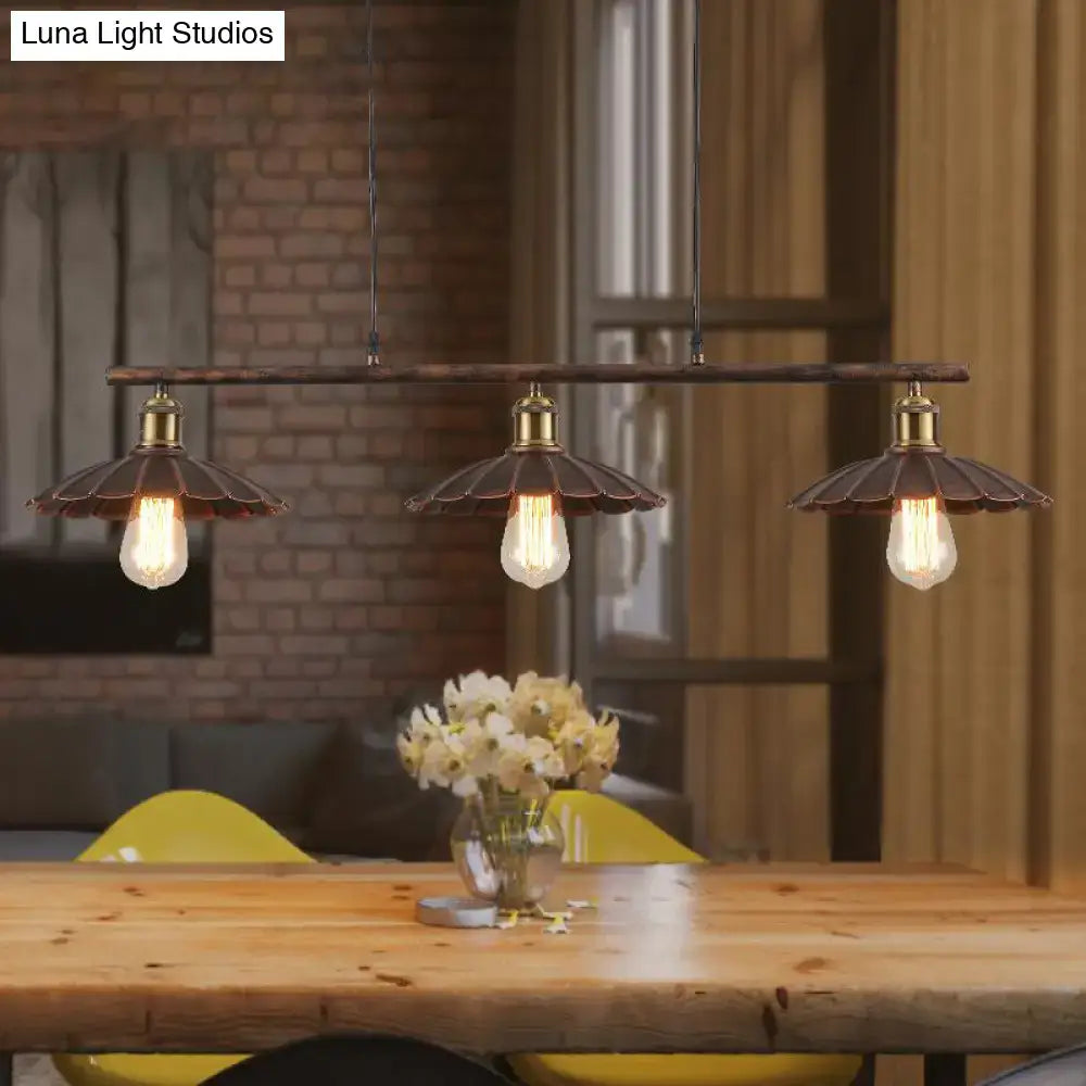 Scalloped Suspended Light Fixture