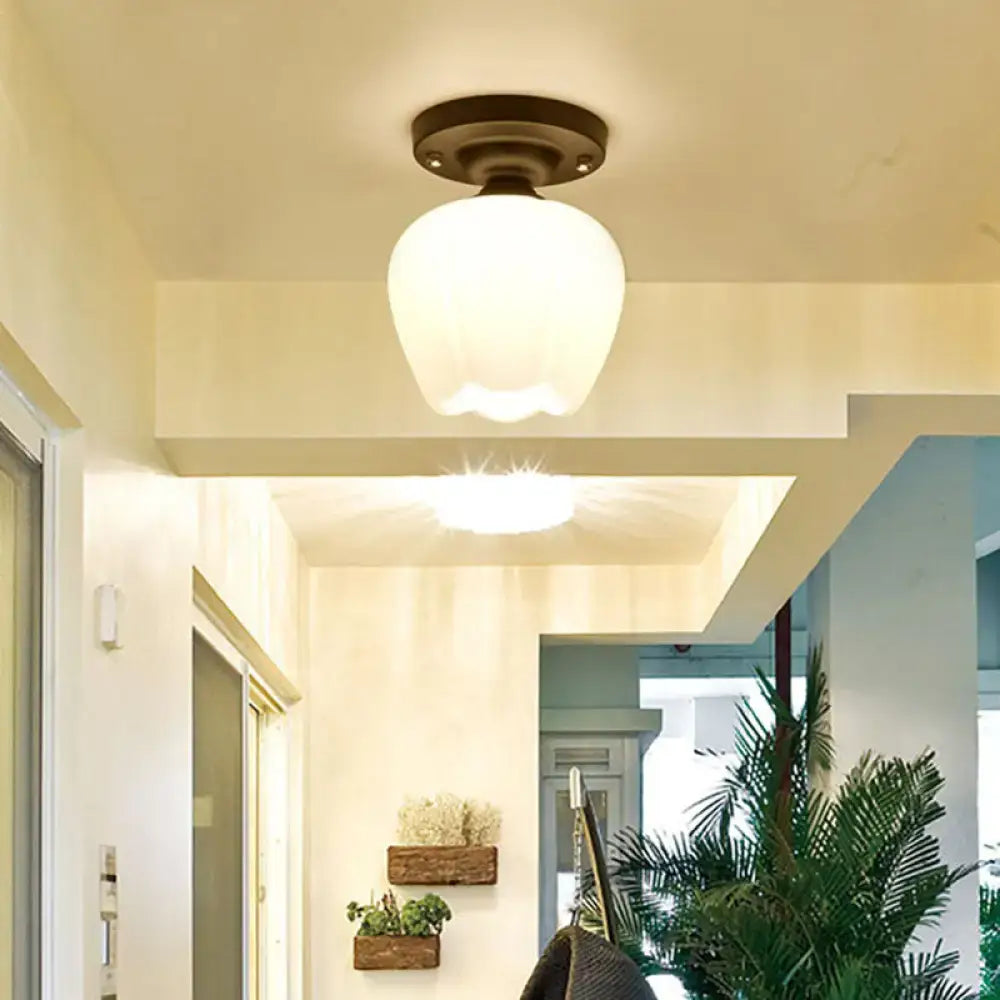 Bronze Black Glass Ceiling Light