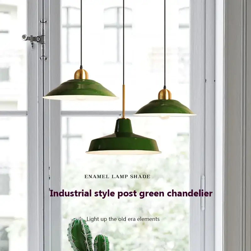 Green Enamel Chandelier