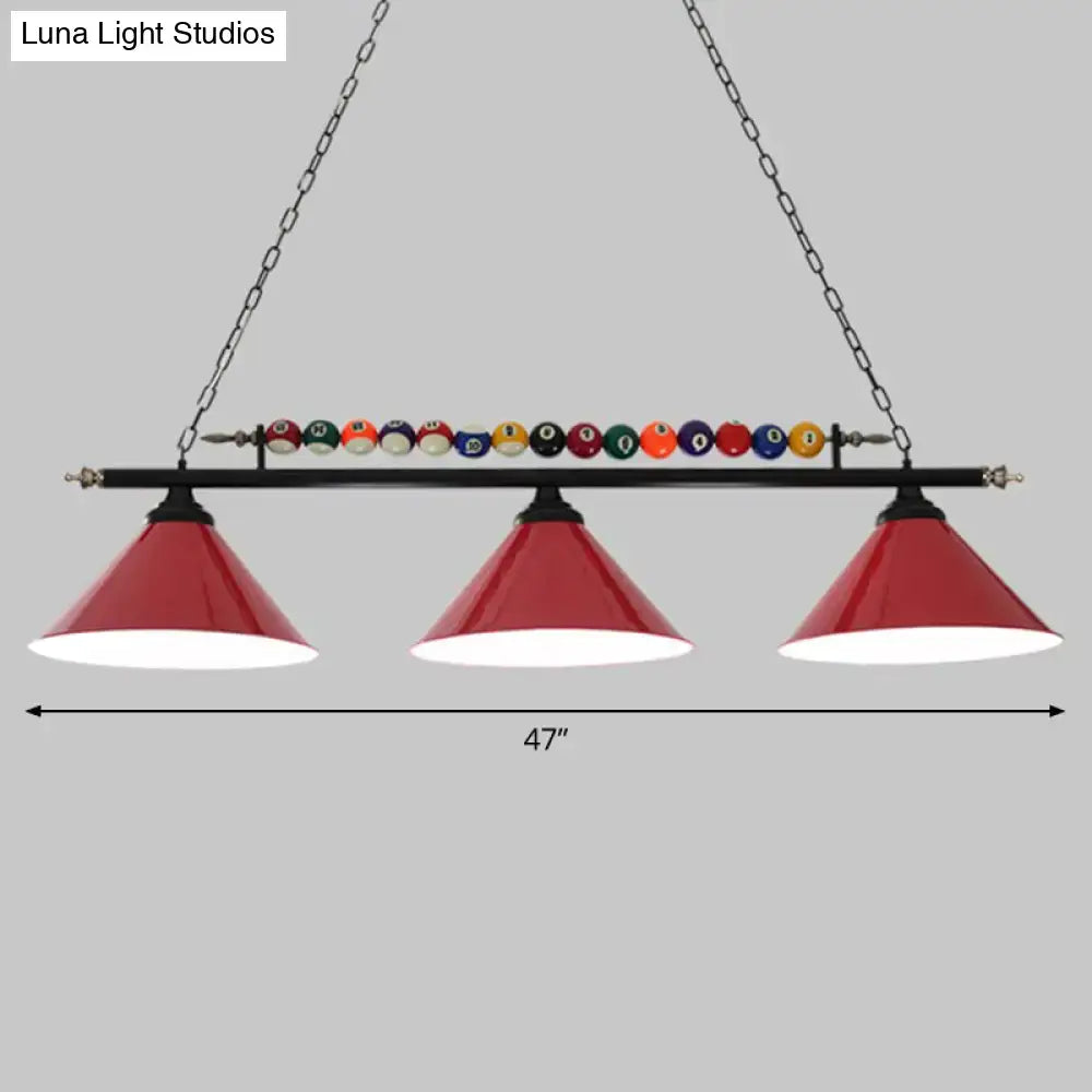 Red Iron Linear Ceiling Light