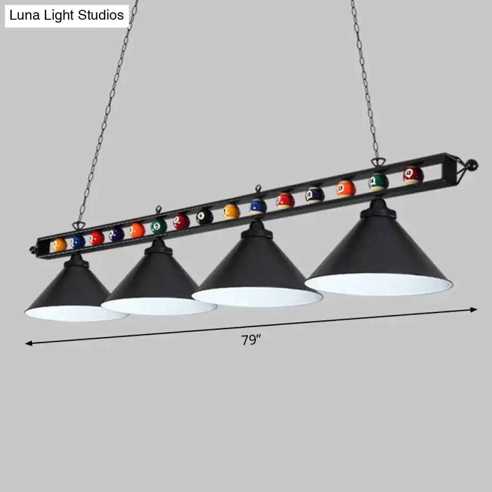 Red Iron Linear Ceiling Light