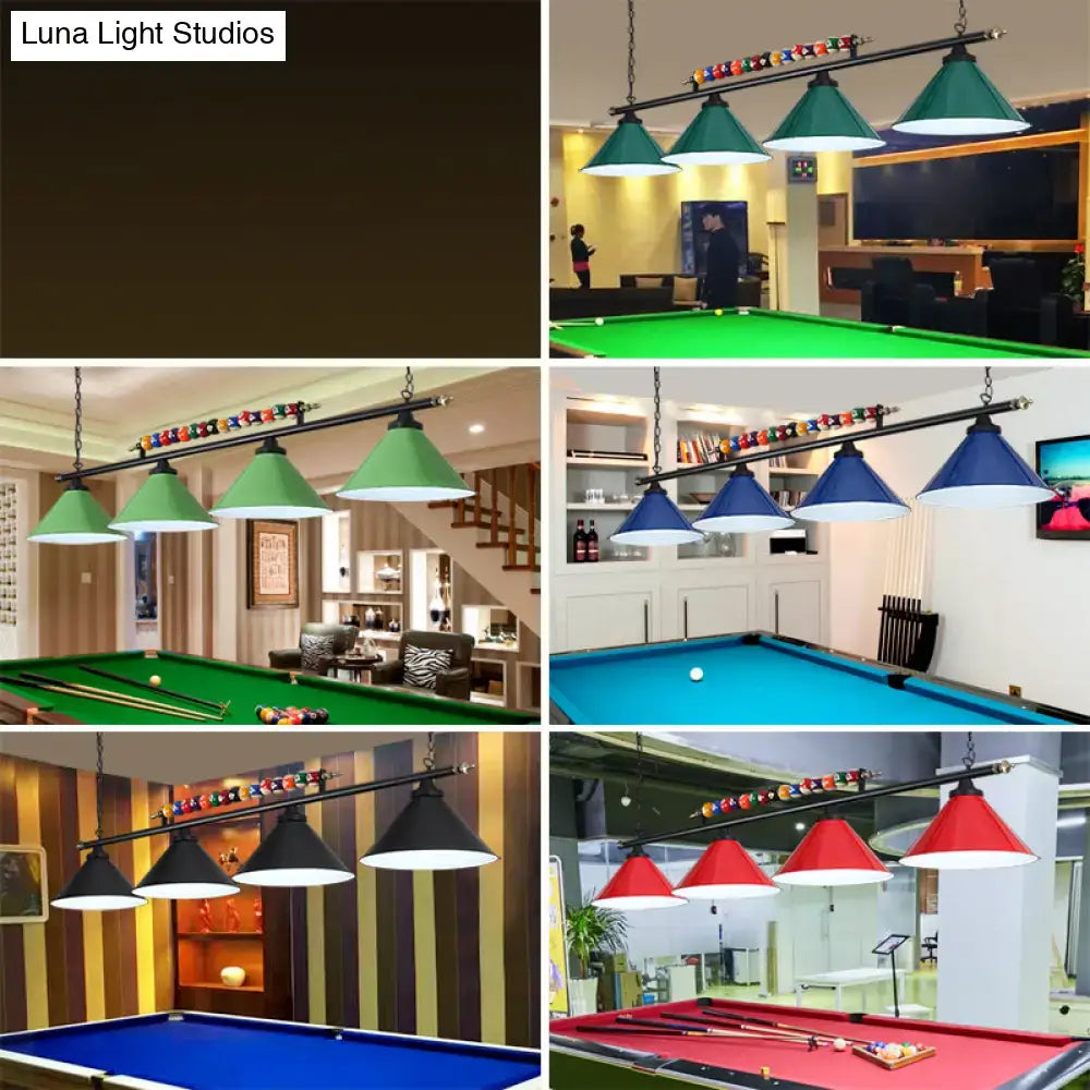 Red Iron Linear Ceiling Light