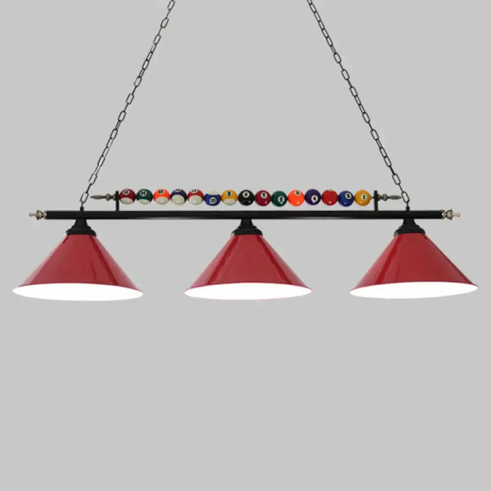Red Iron Linear Ceiling Light