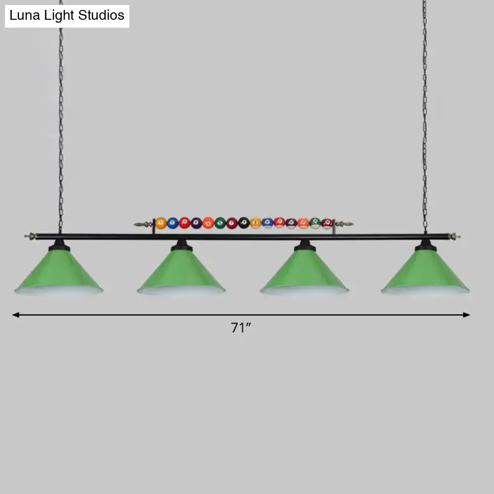Red Iron Linear Ceiling Light