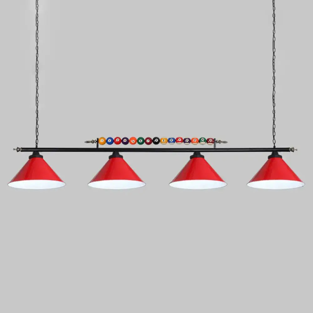 Red Iron Linear Ceiling Light