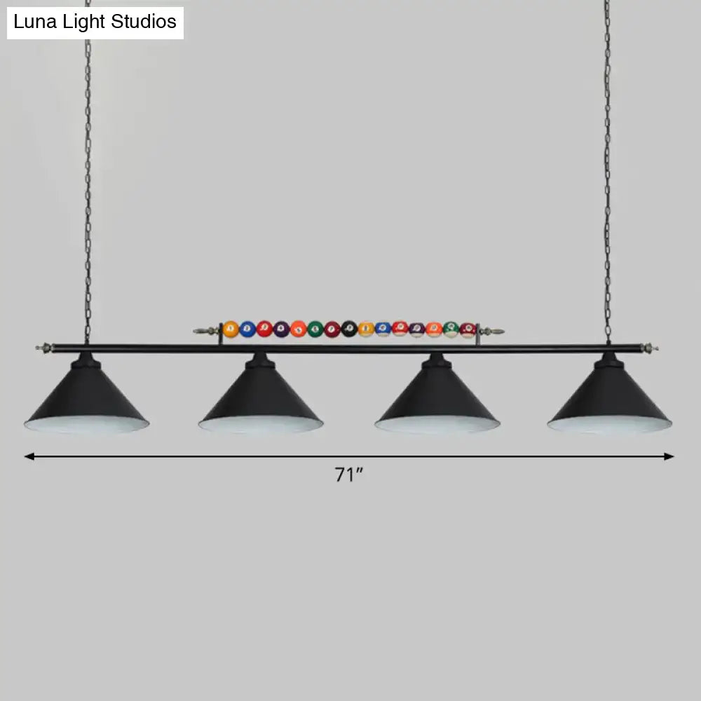 Red Iron Linear Ceiling Light