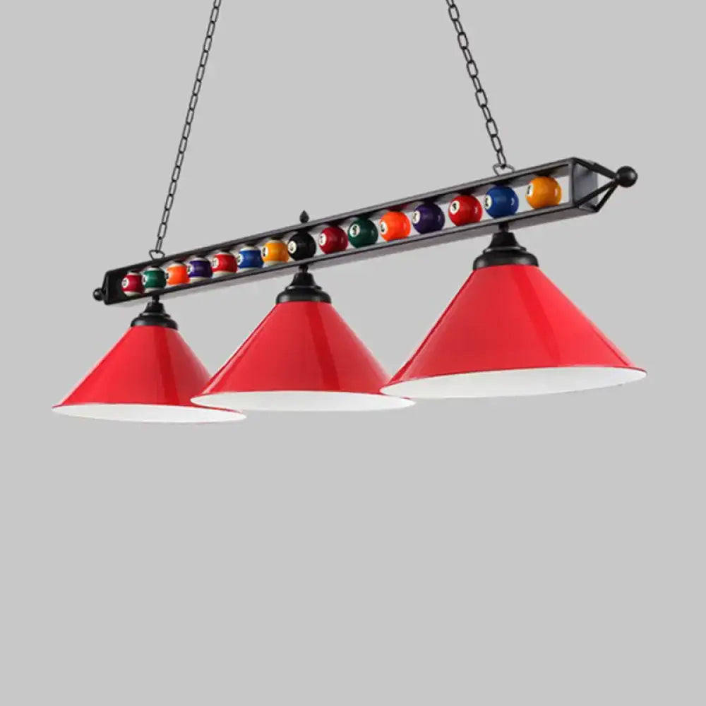 Red Iron Linear Ceiling Light