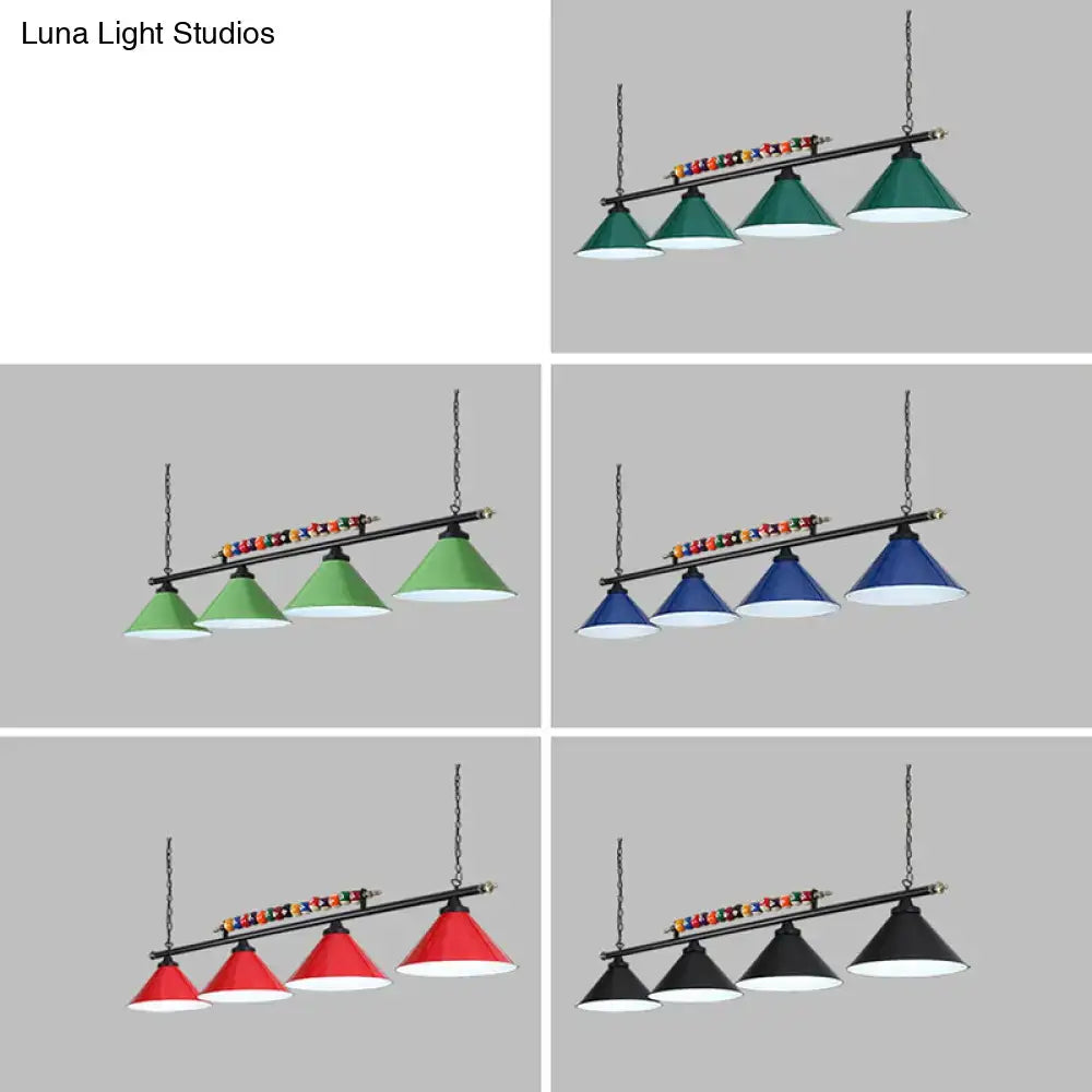 Red Iron Linear Ceiling Light