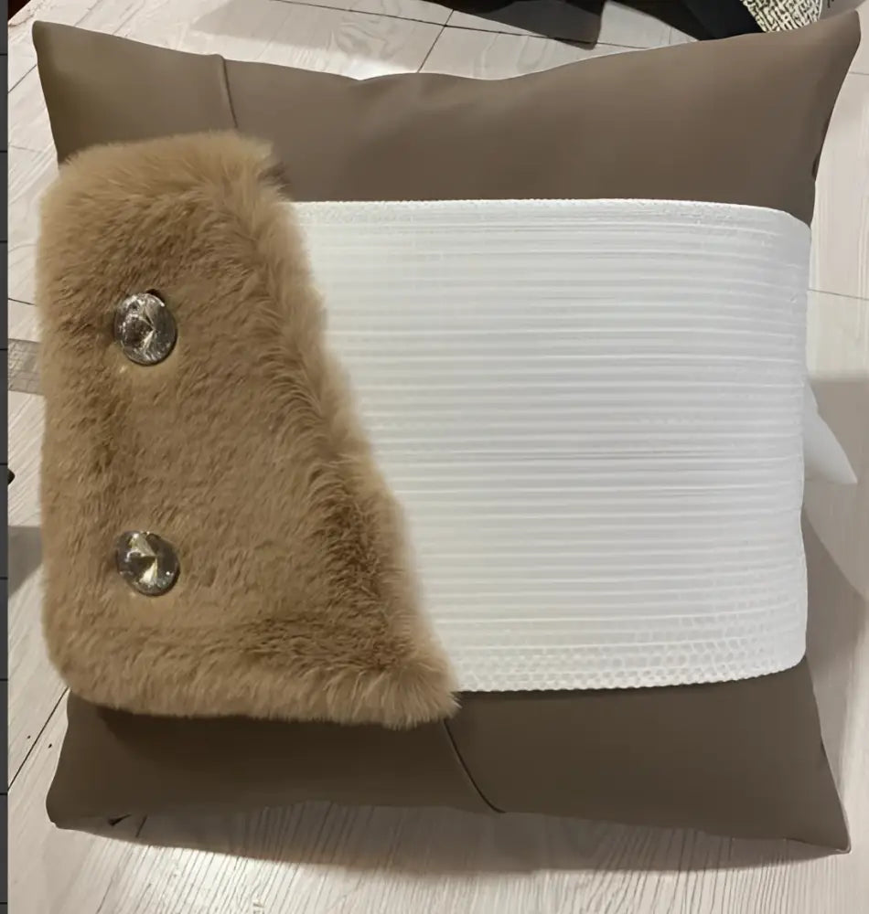Brown Leather Pillowcase